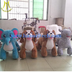 China Hansel children stuffed animals with 4wheels ride on animal toy for shopping mall supplier