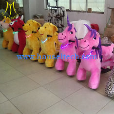 China Hansel shopping mall plush coin operated happy rides on animal plush riding supplier