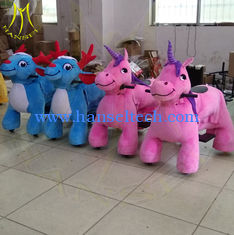 China Hansel amusement park electric plush electronic kid riding horse toy for sale supplier
