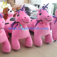 China Hansel  coin operated kids walking battery operated ride on plush animals unicorn supplier