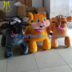 China Hansel amusement plush kid riding horse toy motorized animal toy rides supplier