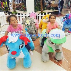 China Hansel 2017 game room equipment  plush electric coin operated animal motorized ride for mall supplier