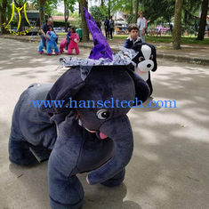 China Hansel high quality motorized plush riding animal coin rider on wheels battery animal rides supplier