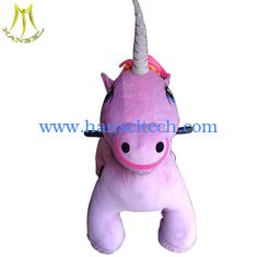 China Hansel coin operated walking animal rides for mall motorized animal plush unicorn rides supplier