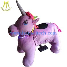China Hansel latest moving unicorn electricride  coin operated electric motorized plush riding animals supplier