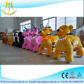 Hansel high quality CE plush motorized riding coin operated animal cars supplier