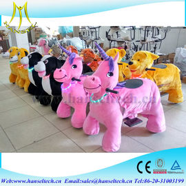 Hansel high quality Coin operated power wheels horse carriage plush toy animal scooter in mall supplier