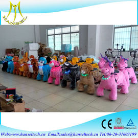 Hansel high quality Coin operated power wheels horse carriage plush toy animal scooter in mall supplier