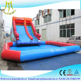 Hansel red and blue kids amusement park equipment inflatable climbing structure water pool sidel supplier