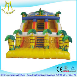 Hansel attractive kids amusement park games inflatable climbing wall with slide supplier