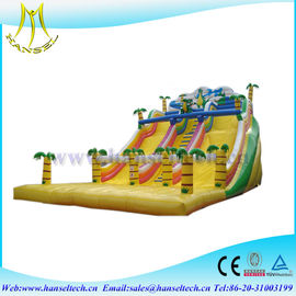 Hansel attractive kids amusement park games inflatable climbing wall with slide supplier