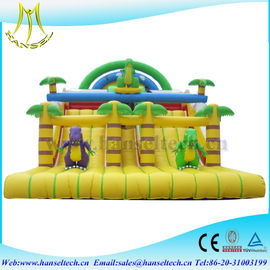 Hansel attractive kids amusement park games inflatable climbing wall with slide supplier