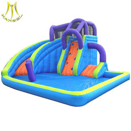 Hansel popular outdoor commercial bouncy castles water slide with pool fr wholesale supplier