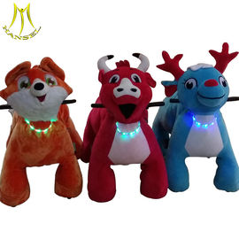 Hansel coin operated plush animals amusement park toys zippy rides supplier