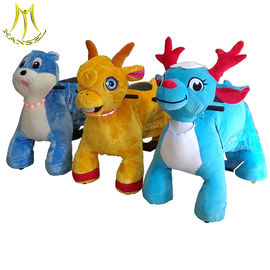 Hansel coin operated electric plush motorized animals pony scooter ride on parties supplier