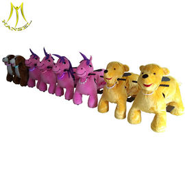 Hansel wholesale coin operated kids ride on plush motorized animal toy car supplier
