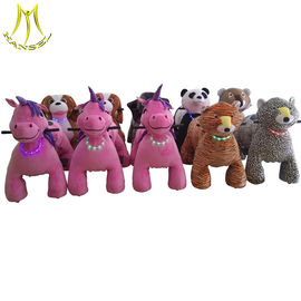 Hansel coin operated walking kiddie ride on electronic plush animal supplier