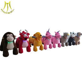 Hansel children amusement park rides motorized plush riding animals supplier