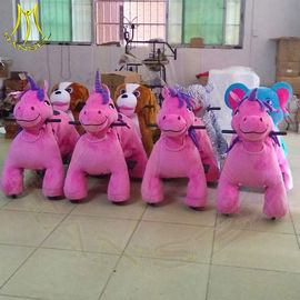 Hansel import coin operated amusement park funny ride on plush animals supplier