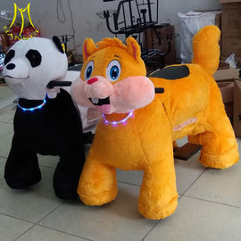 Hansel coin operated plush outdoor ride walking animals for shopping mall supplier