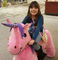 Hansel shopping mall motorized plush riding animals adult can ridee on electric unicorn bike for sale supplier