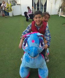 Hansel outdoor playground walking coin operated motorized plush riding animals supplier