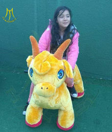 Hansel outdoor playground walking coin operated motorized plush riding animals supplier