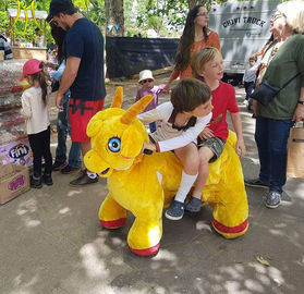 Hansel children fun birthday party games plush motorized riding animals supplier