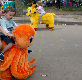 Hansel electric kids walking coin operated motorized plush riding animals supplier