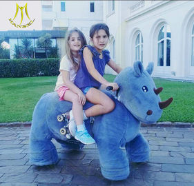 Hansel electric kids walking coin operated motorized plush riding animals supplier