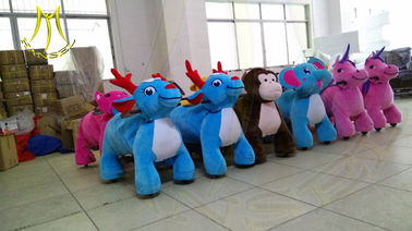 Hansel hot children amusement ride on plush motorized animal scooter supplier