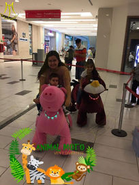 Hansel high quality children chrsitmas coin moving motorized plush riding animals supplier