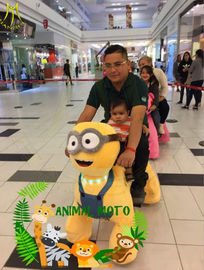 Hansel high quality children chrsitmas coin moving motorized plush riding animals supplier