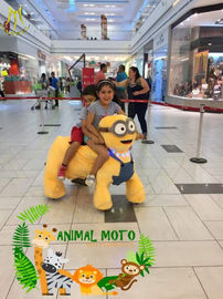 Hansel high quality children chrsitmas coin moving motorized plush riding animals supplier