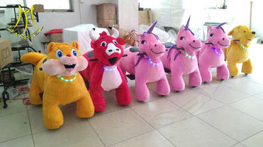 Hansel  2018 kids amusement park factory plush stuffed animals on wheels supplier