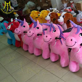 Hansel hot selling happy rides on animal motorized plush riding animals supplier