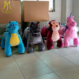Hansel  2018 plush ride for kids plush stuffed electric battery operated ride animals on wheels supplier