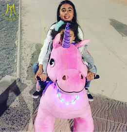 Hansel amusement park electronic children ride on walking plush animals supplier
