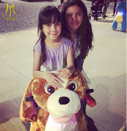 Hansel amusement park electronic children ride on walking plush animals supplier