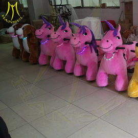 Hansel shopping mall coin operated children ride on electric plush animals supplier