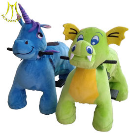 Hansel non coin walking animal unicorn ride for birthday parties large plush ride toy supplier