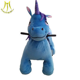 Hansel non coin walking animal unicorn ride for birthday parties large plush ride toy supplier