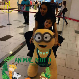 Hansel amusement park children plush motorized riding animals for kids supplier