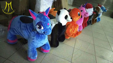 Hansel coin operated children ride on electric  plush motorized riding animals supplier