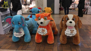 Hansel  high quality plush furry toy for mall rideable animal with non coin supplier