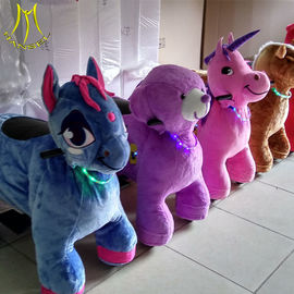 Hansel plush walking animal rideable stuffed horse kids rider for shopping mall supplier
