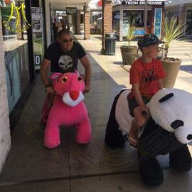 Hansel shopping mall 150KG bearing motorized plush riding animals supplier