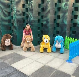Hansel amusement park electric kids motorized plush motorized riding animals supplier