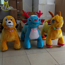 Hansel mall coin electric stuffed kiddy ride on plush motorized riding animals supplier