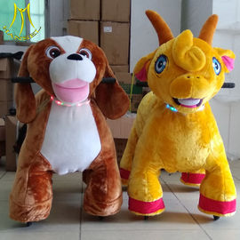 Hansel amusement kiddie ride on stuffed electric mountable animals for kids supplier